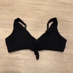 Frankie’s Ribbed Black Bikini Top